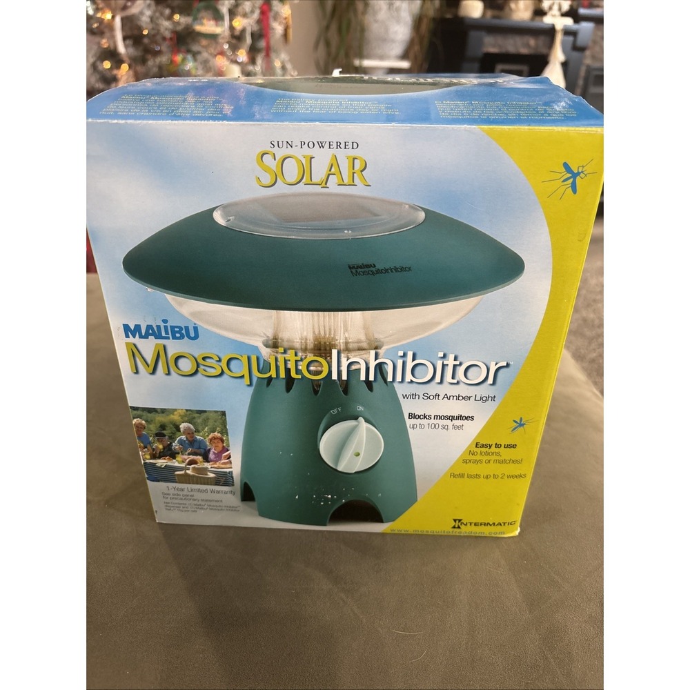 Malibu, Sun-Powered Solar, Mosquito Inhibitor, Soft Amber Light, NIB